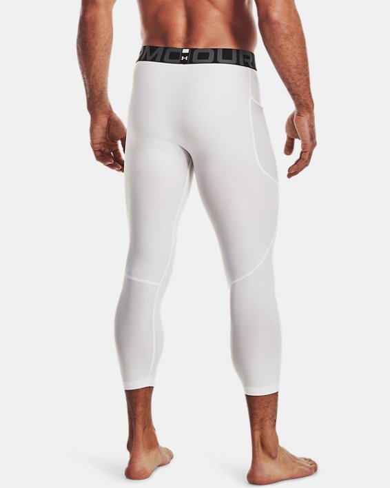 Men's HeatGear® Armour ¾ Leggings, White, pdpMainDesktop image number 1